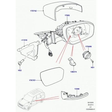 Land rover materiau antibruit-porte Range Sport (LR045163)