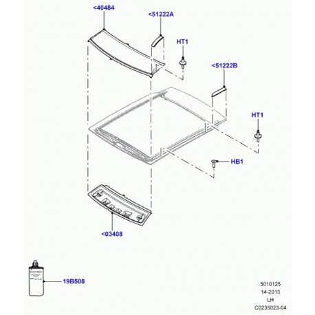 Land rover colle deux composants-verre/met. Evoque (LR045266)