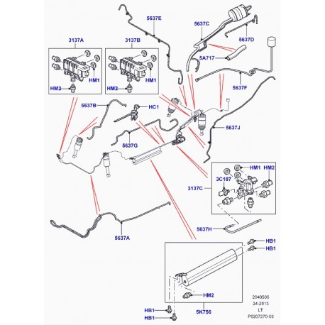 Land rover clip avec sangle Discovery 3, Range Sport (LR045338)