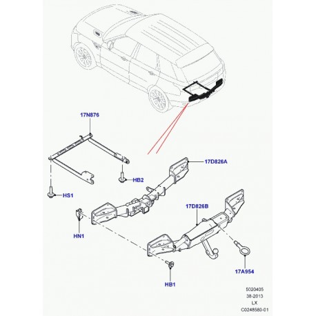 Land rover barre de remorquage Range Sport (LR045403)