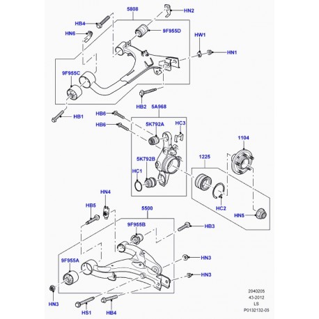 Land rover porte fusee droit Discovery 3, Range Sport (LR045822)