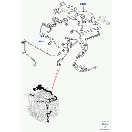 Land rover cablage moteur Range Sport (LR046068)