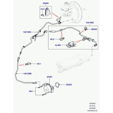 Land rover ensemble flexible de pression Range Sport (LR046111)