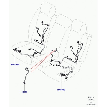 Land rover cablage accoudoir Range L405 (LR046755)