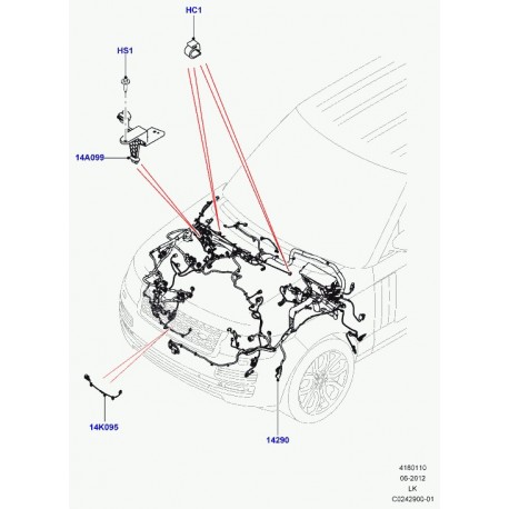 Land rover cablage compartiment moteur Range L405 (LR046897)