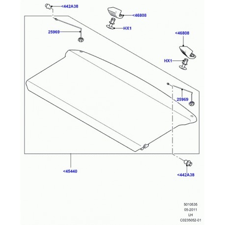 Land rover appui-panneau recouv. coffre bag. Evoque (LR046937)