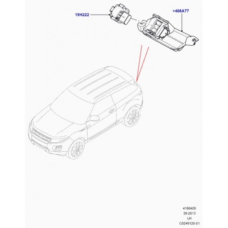 Land rover camera d'aide au stationnement Evoque (LR047397)