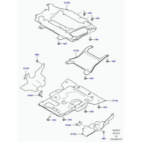 Land rover bracket-heatshield Range L405,  Sport (LR047571)