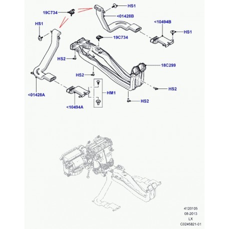 Land rover tubulure d'entree d'air Range L405,  Sport (LR047604)