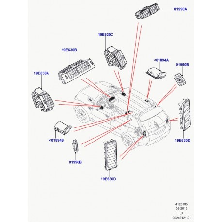 Land rover vent-sortie d'air Range Sport (LR047634)