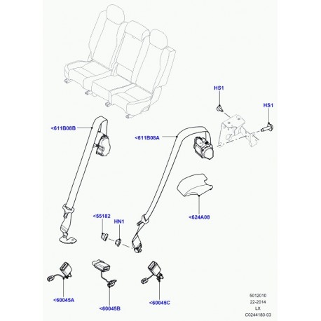 Land rover enjoliveur guide ceinture securite Range Sport (LR047703)