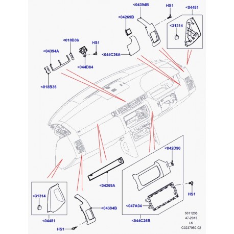 Land rover rembourrage mousse Range L405 (LR048130)