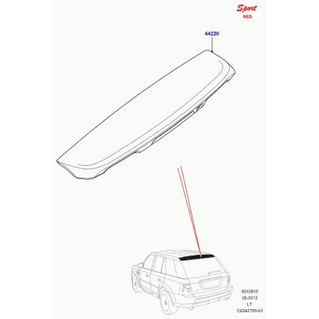 Land rover jeu spoiler arrière Range Sport (LR048575)