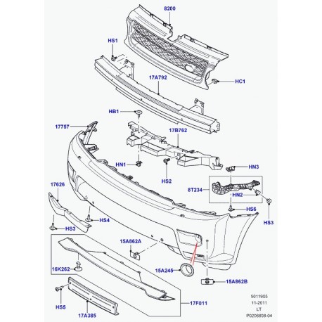 Land rover grille de radiateur Range Sport (LR048613)