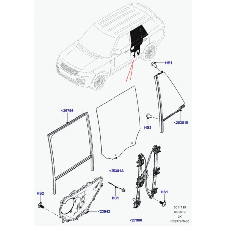 Land rover panneau de garnissage de porte Range L405 (LR049250)