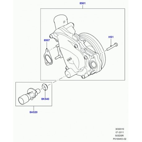 Land rover joint pompe à eau Range Sport (LR049370)