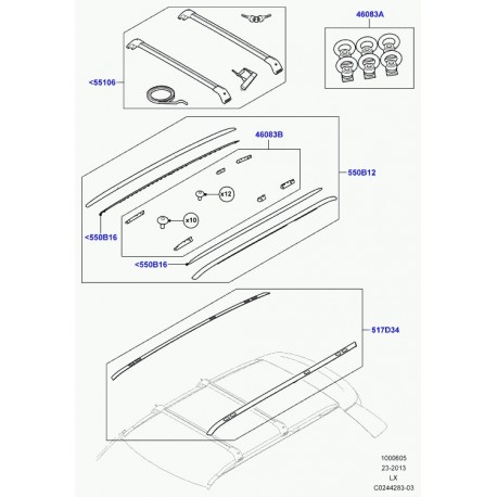 Land rover couvercle brancard Range Sport (LR049926)