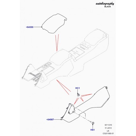 Land rover panneau console finition laterale Range L405 (LR049935)