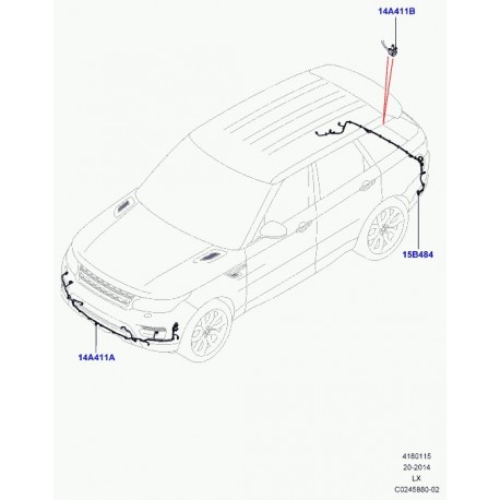 Land rover cablage surveillance angles morts Range L405,  Sport (LR049994)