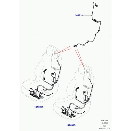 Land rover cablage siege Range L405,  Sport (LR050113)