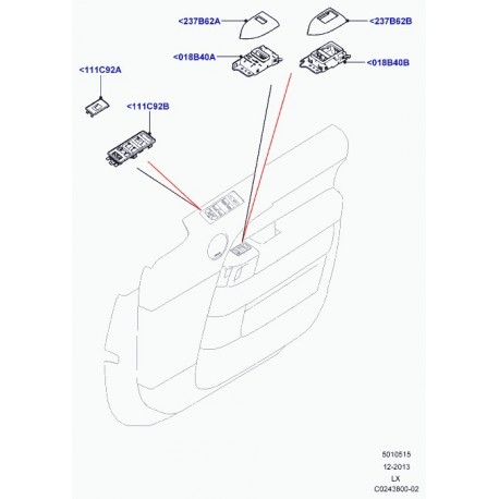 Land rover encadrement commutateur Range L405,  Sport (LR051014)