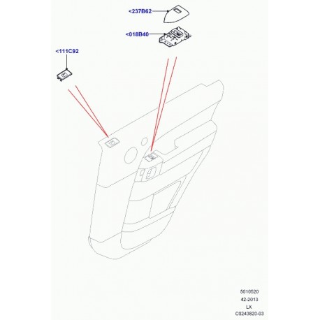 Land rover encadrement commutateur Range L405,  Sport (LR051015)