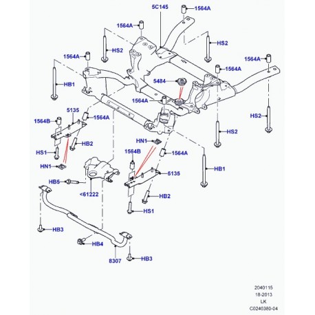 Land rover vis avec rondelle Range L405 (LR051046)