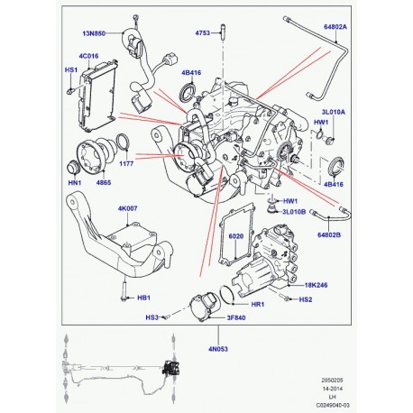 Land rover tuyau de raccordement Evoque (LR051408)