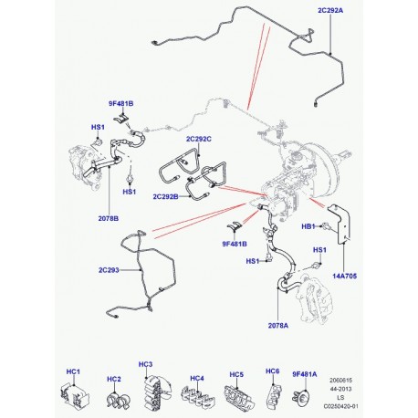 Land rover support tuyau de frein Discovery 3 (LR052197)