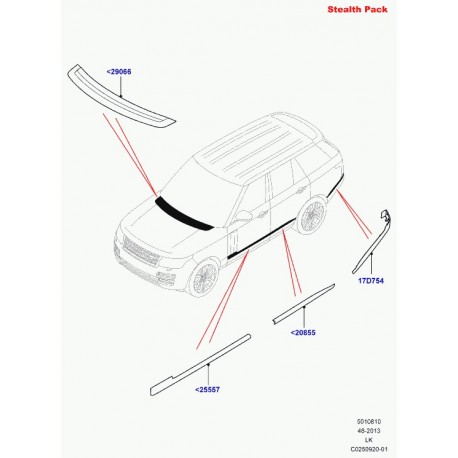 Land rover moulure exterieure porte Range L405 (LR052691)