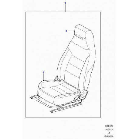 Land rover garnissage dossier de siege Defender 90, 110, 130 (LR052724)