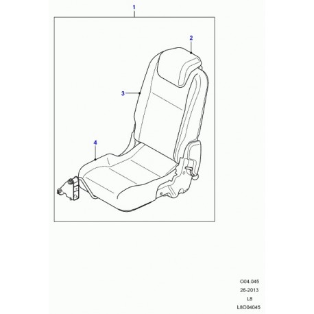 Land rover garniture dossier de siege arrière Defender 90, 110, 130 (LR052740)