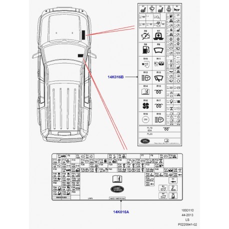 Land rover label fuse identification Discovery 3 (LR052762)