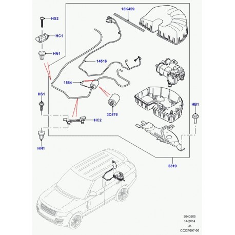 Land rover gaine protection Range L405 (LR052962)