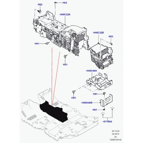 Land rover fourre-tout centralde plancher Range L405 (LR053263)