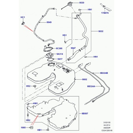 Land rover entretoise fixation/reserv. comb. Range L405 (LR053782)