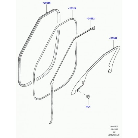 Land rover joint avant et arriere porte Range Sport (LR054335)