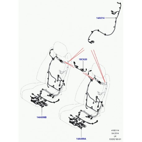 Land rover cablage siege Range L405 (LR054492)