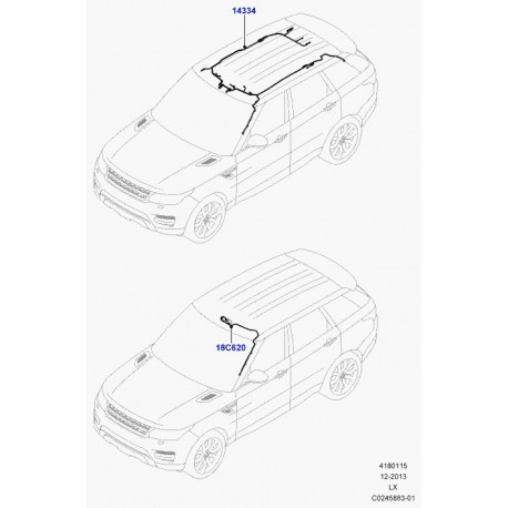 Land rover cablage pavillon Range Sport (LR054592)