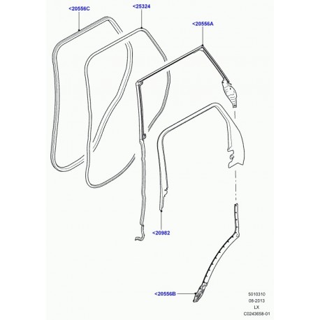 Land rover joint avant et arriere porte Range Sport (LR055391)