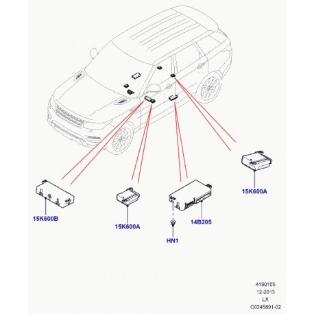 Land rover boitier commande regulation siege Range L405,  Sport (LR055474)