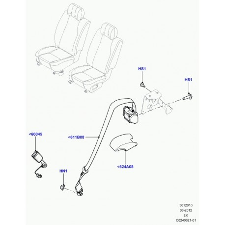 Land rover enjoliveur guide ceinture securite Range L405 (LR056025)