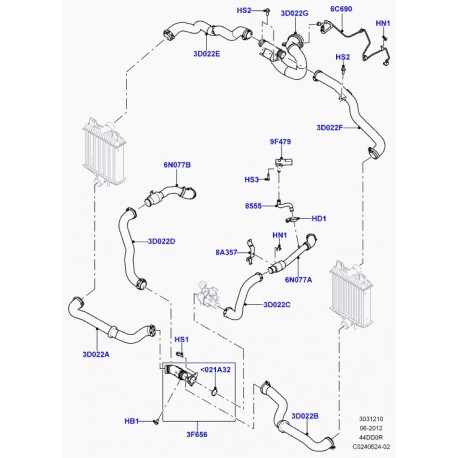 Land rover tuyau flexible a air comprime Range L405 (LR056253)