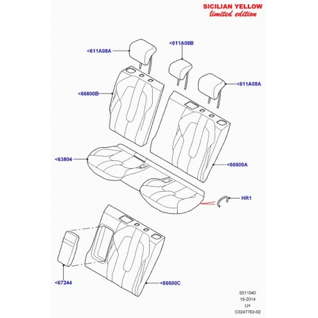 Land rover garniture coussin de siege arrière Evoque (LR056688)