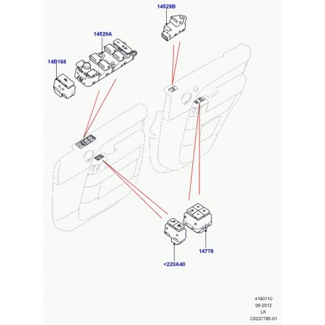 Land rover commutateur de mémoire siege Range L405 (LR057352)