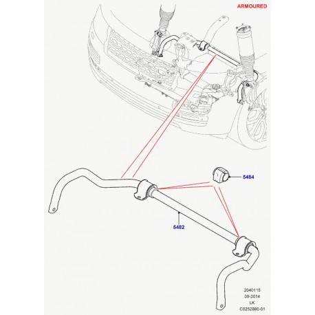 Land rover arceau de securite Range L405 (LR057704)