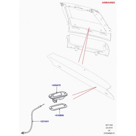 Land rover plaque de verrouillage Range L405 (LR057738)