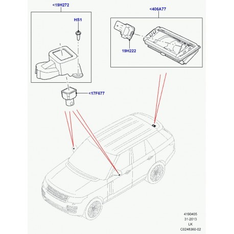 Land rover camera d'aide au stationnement Range L405 (LR057927)