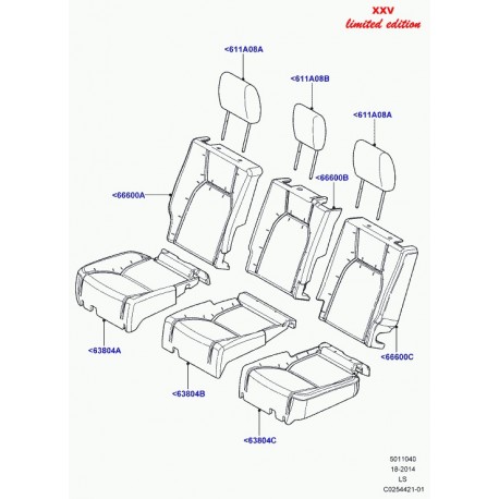 Land rover garniture dossier de siege arrière Discovery 3 (LR057956)