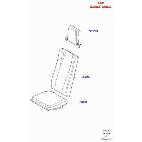 Land rover garniture dossier de siege arrière Discovery 3 (LR057969)